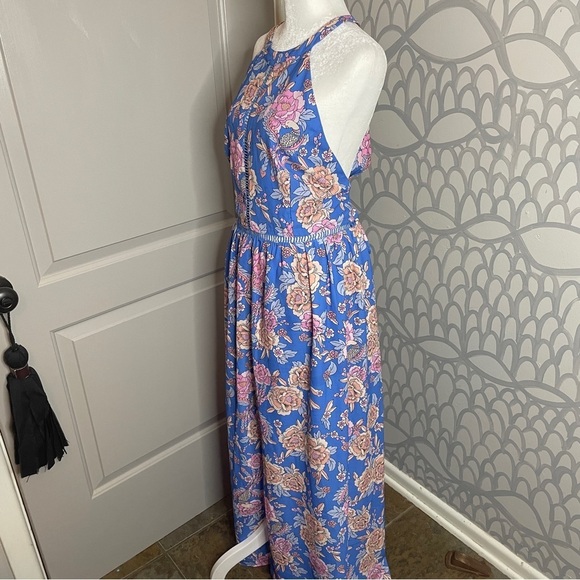 ZESICA Womens Halter Neck Floral Print Backless Split Beach Party Maxi - Picture 11 of 14